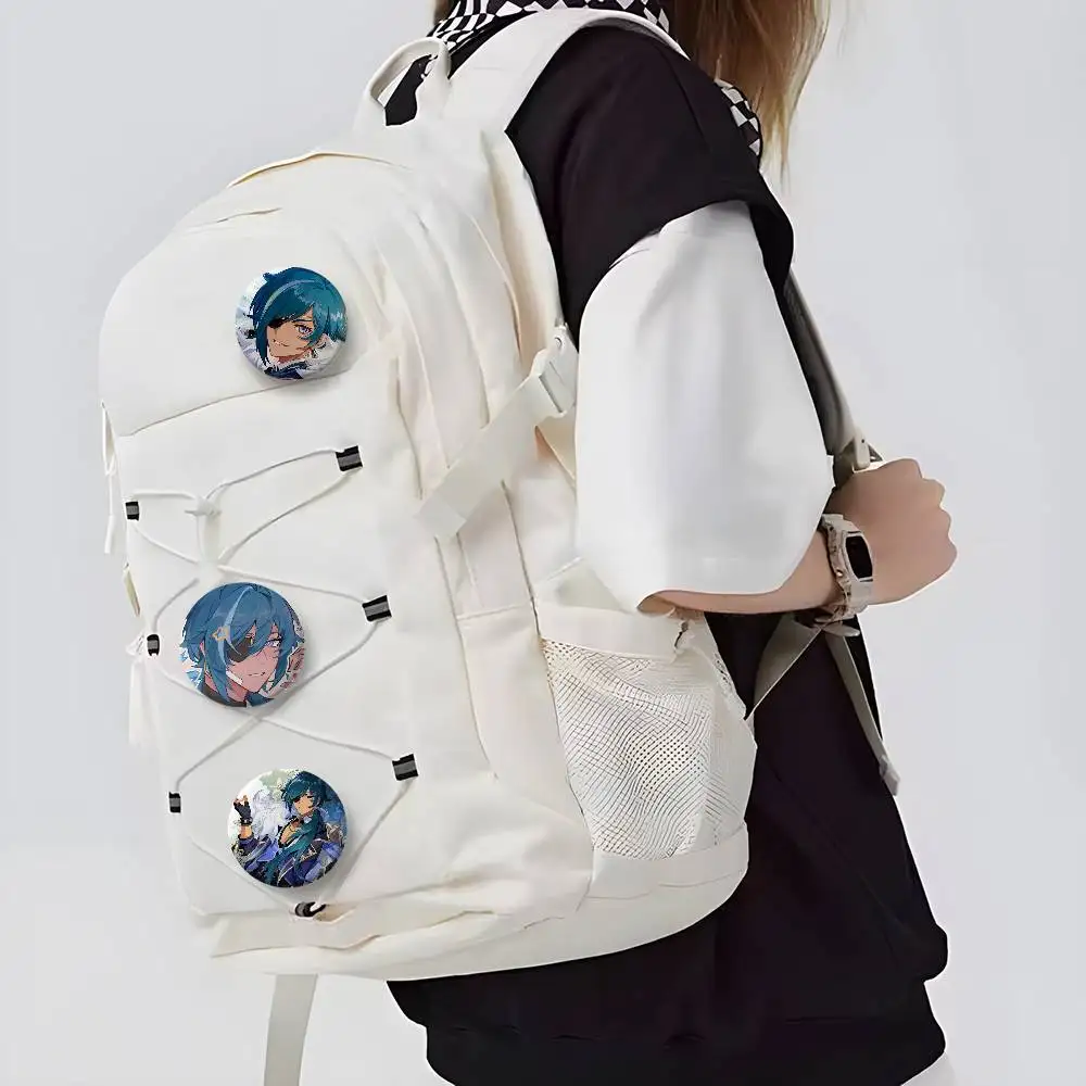 Kaeya Genshin تأثير شارات مستديرة رائعة شارة دبابيس دبابيس الإبداعية للملابس قبعة ظهره هدية الملحقات