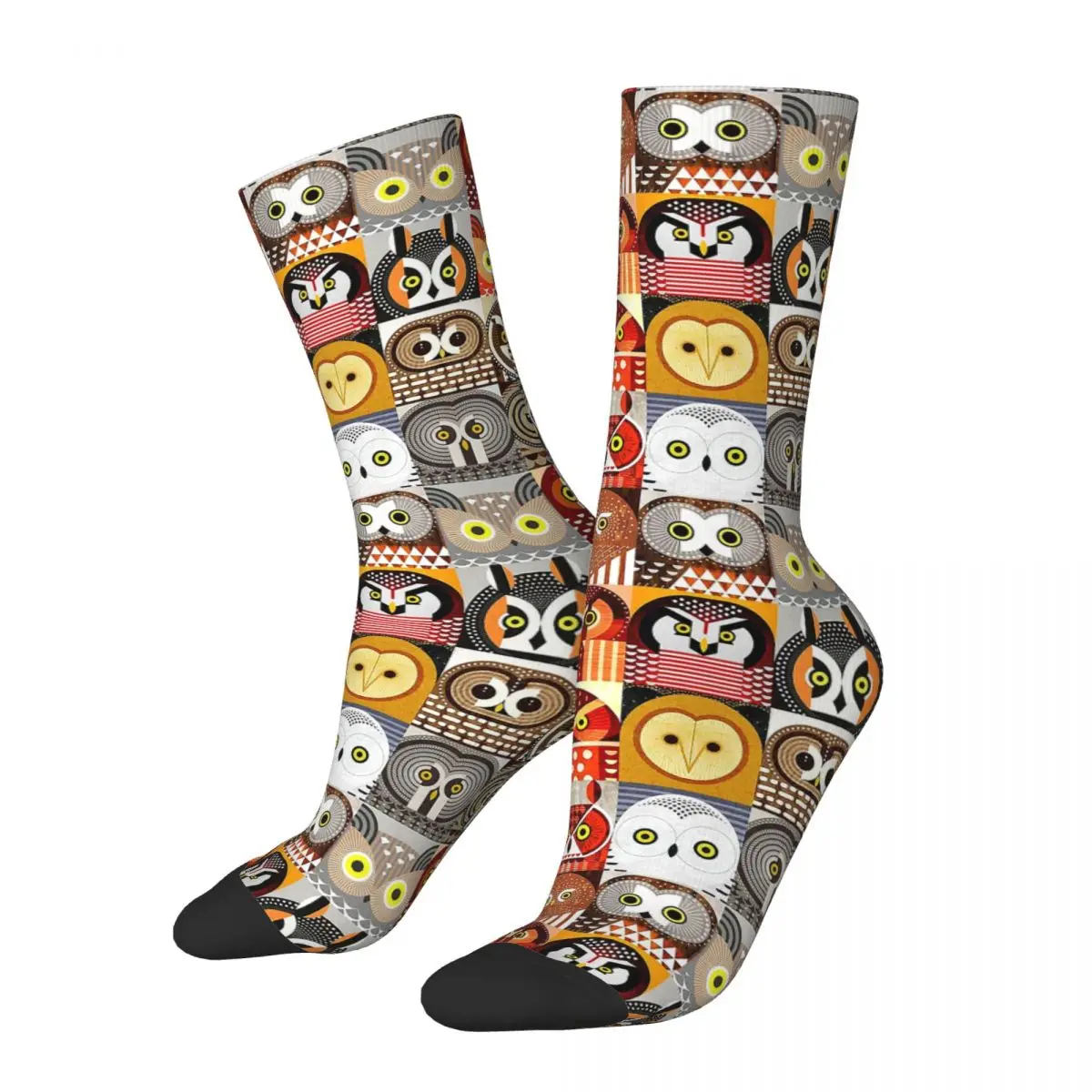 North American Owls Socks Harajuku Sweat Absorbing Stockings All Season Long Socks Accessories for Unisex Gifts