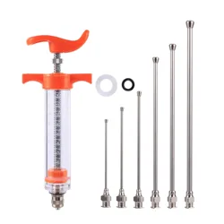 1 Pc Bird Feeding Syringe Kit With 6 Pieces Curved Tube Straight Tube Parrot Pigeon Feeding Bird Feeding Pet Feeding Accessories