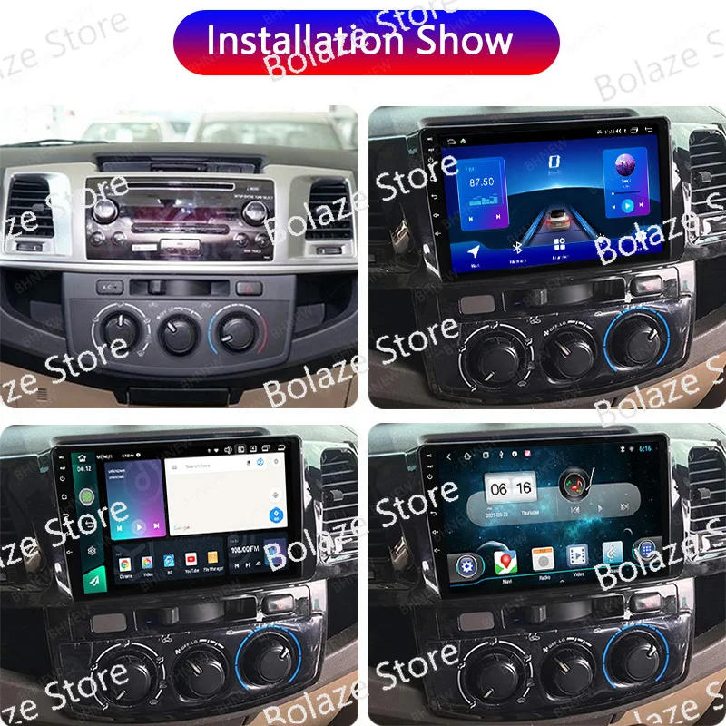 Android Car dvd player for Toyota Fortuner Hilux 2004-2014 GPS Navigation WIFI BT automatic radio AM FM head unit without DVD