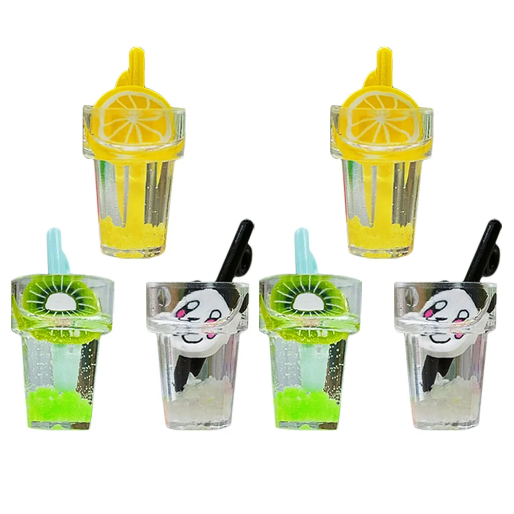 6 Pcs Micro Landscape Ornament Drinks Miniature Model House Accessory Fake Food Plastic Beverage