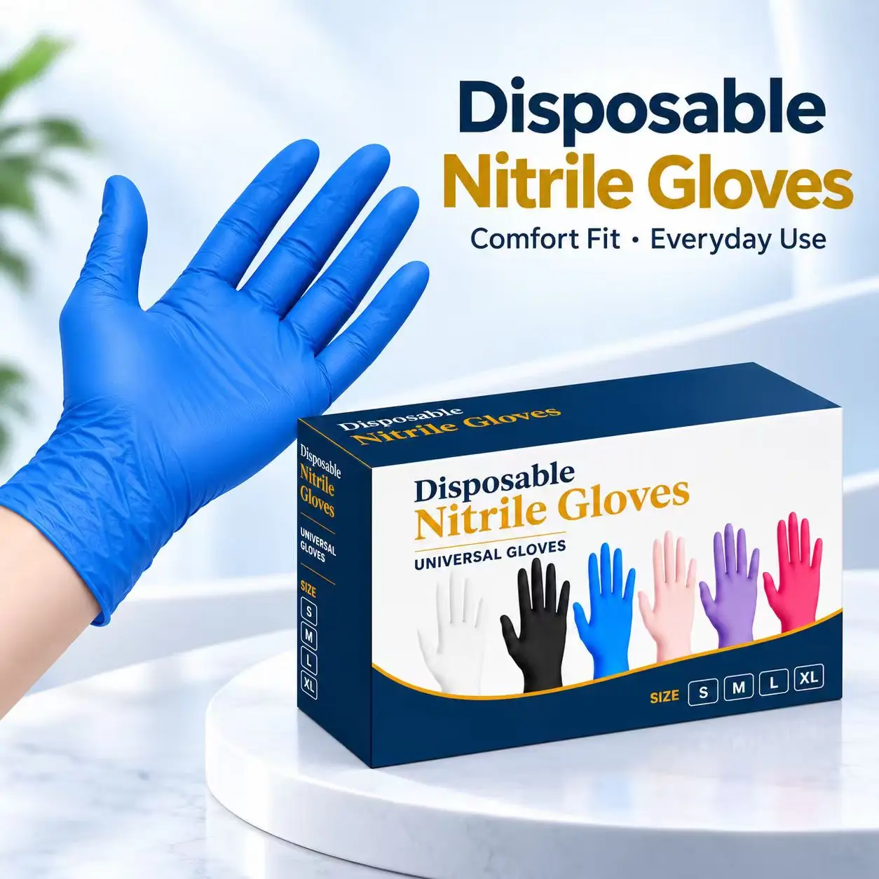 20/50/80PCS Disposable Nitrile Gloves Blue Latex Free Powder Free Nitrile Gloves Kitchen Cooking Household Cleaning Food Prep