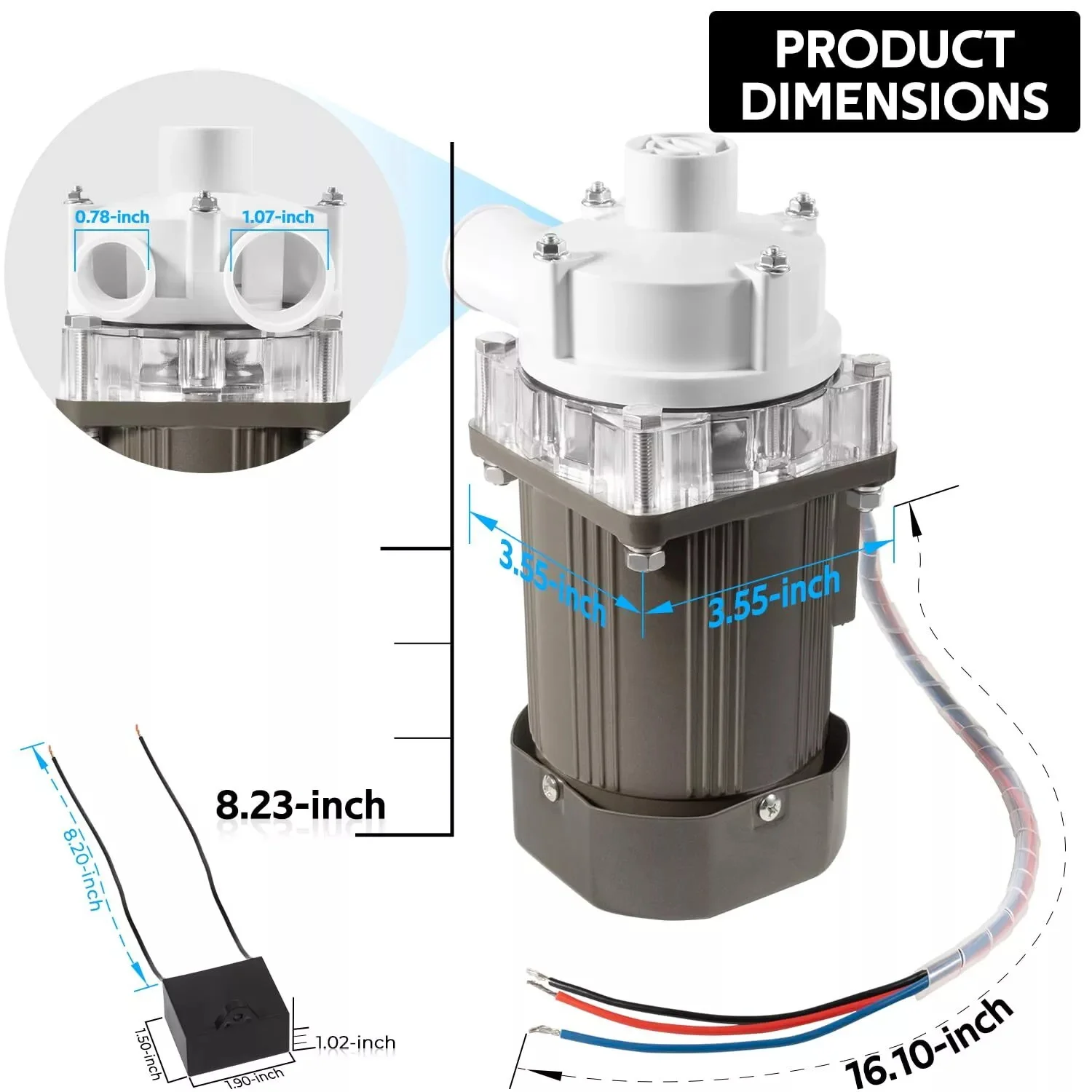 TM S-0730 Ice Machine Motor Replacement for Hoshizaki KM Series Ice Machines 120V 60W，Water Pump Motor Assembly for Hoshizaki