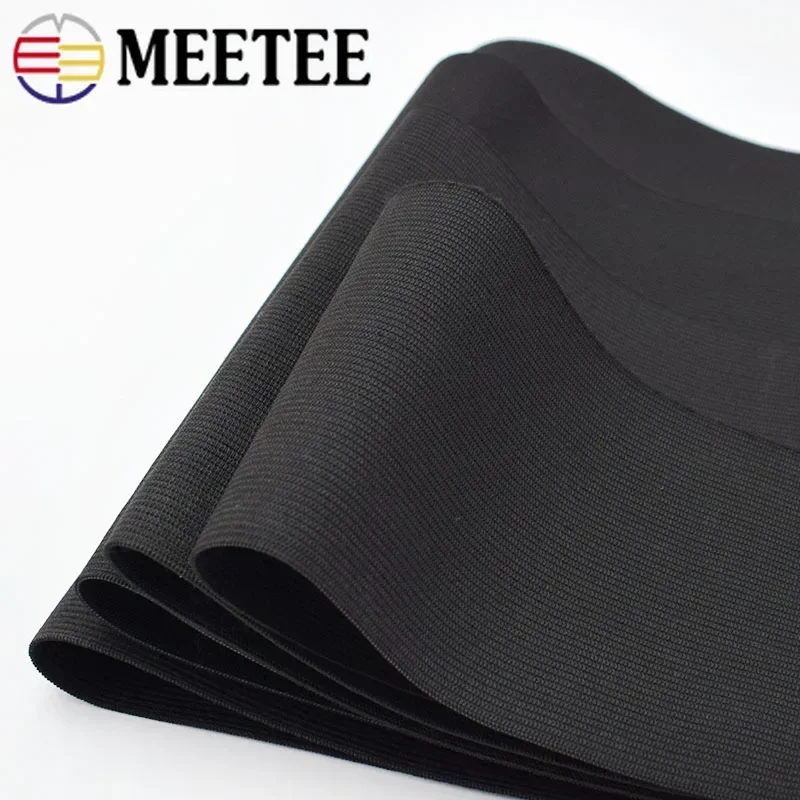 Meetee 2/5M 10/15/20/25cm Black White Elastic Bands Crochet Belt for Sewing Clothes Rubber Band Waist Strap Fabric Accessories