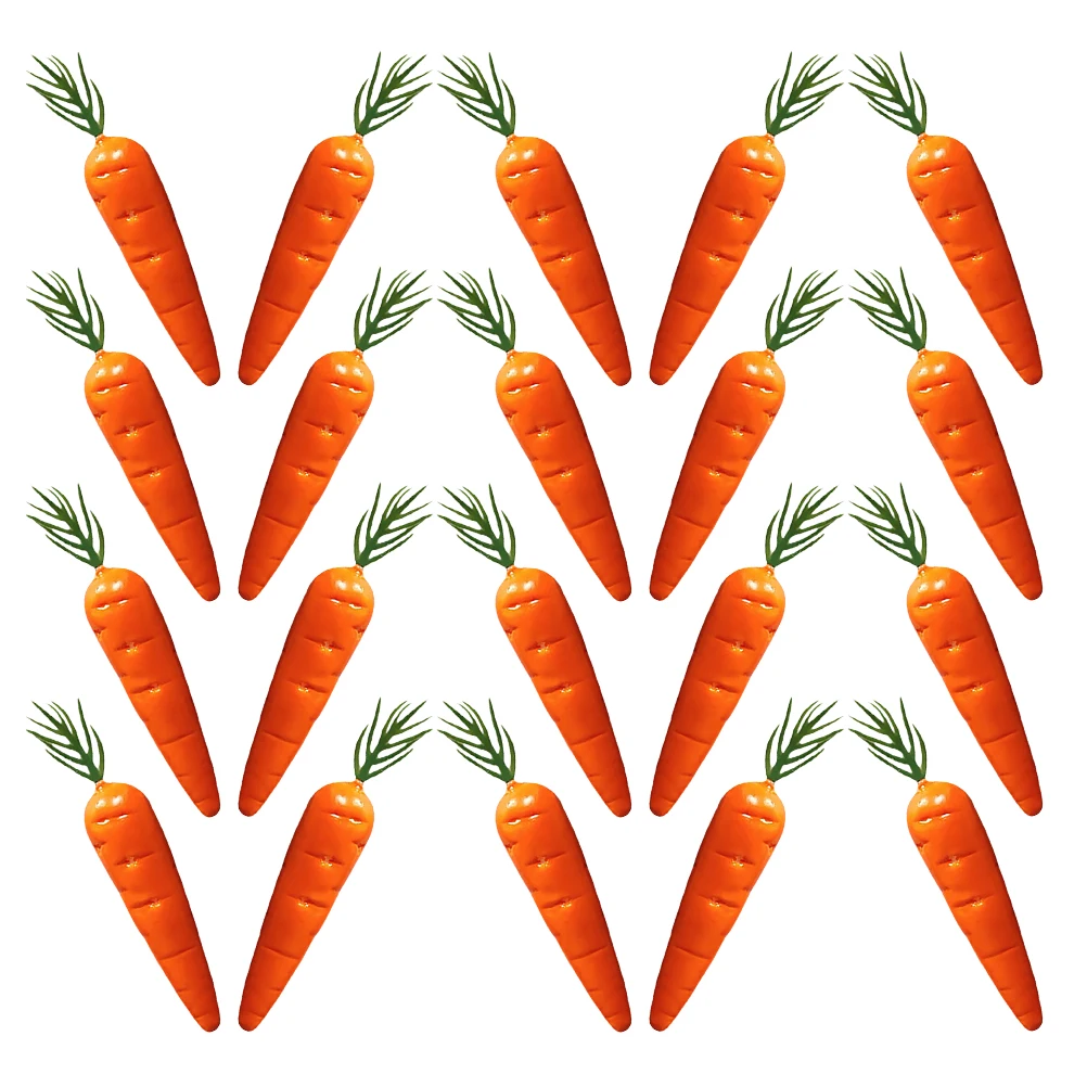 

24 Pcs Carrots Mini Vegetables Decor Lifelike DIY Farm Artificial Vegetable Kitchen Garden Supplies
