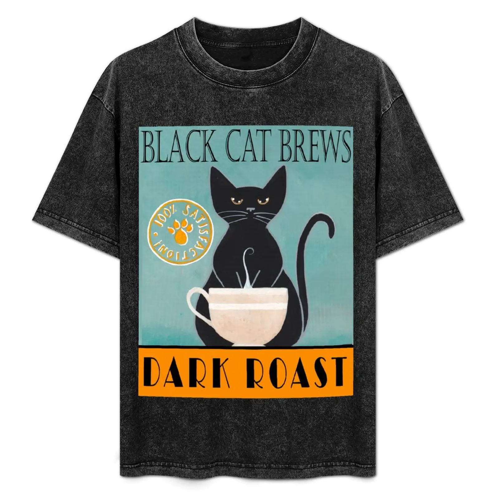 

Black Cat Brews T-Shirt Trendy Pattern T-Shirt for Men