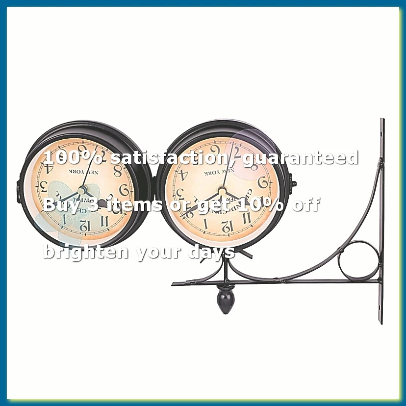 ●European-Style Double-Sided Wall Clock Classic Clocks Monochrome