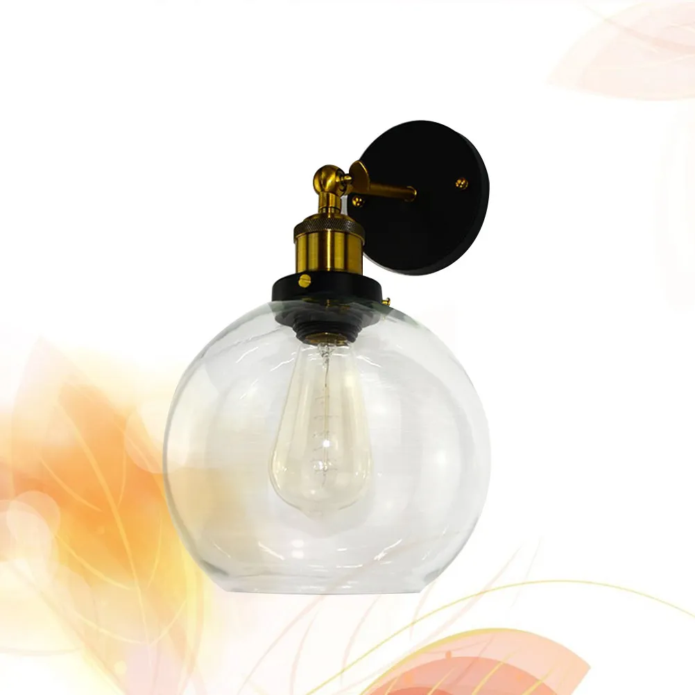 

Элегантный круглый настенный светильник из стекла диаметром 15 см с цоколем E27, винтажный дизайн, для использования внутри и снаружи помещений, для коридоров и патио