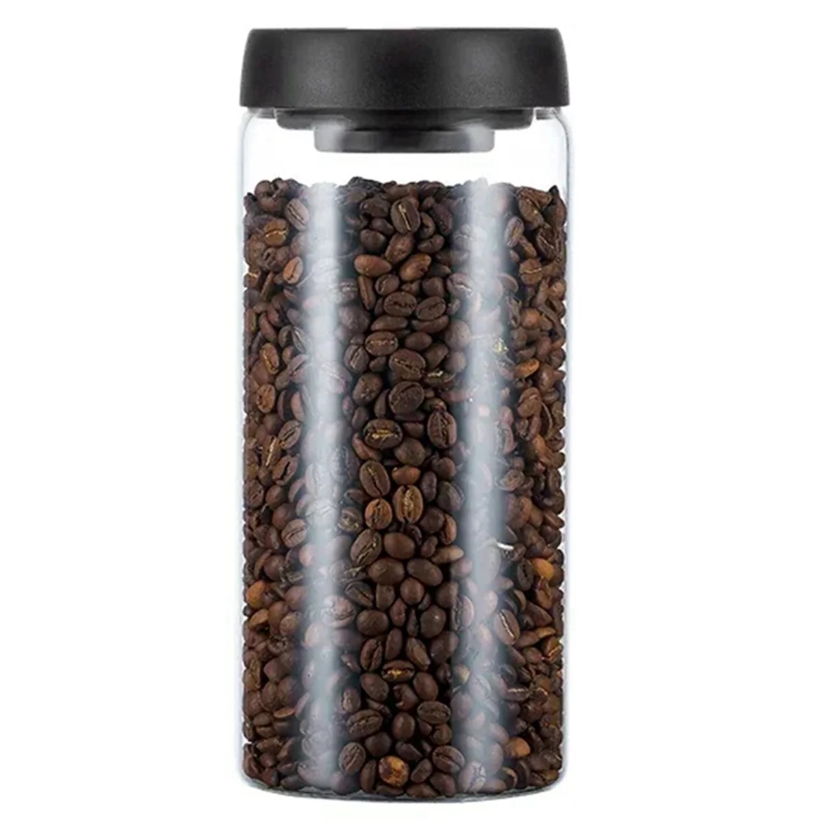 Vacuum Sealed Jug Coffee Beans Glass Airtight Canister Food Grains Candy Keep Fresh Storage Jar 1800Ml