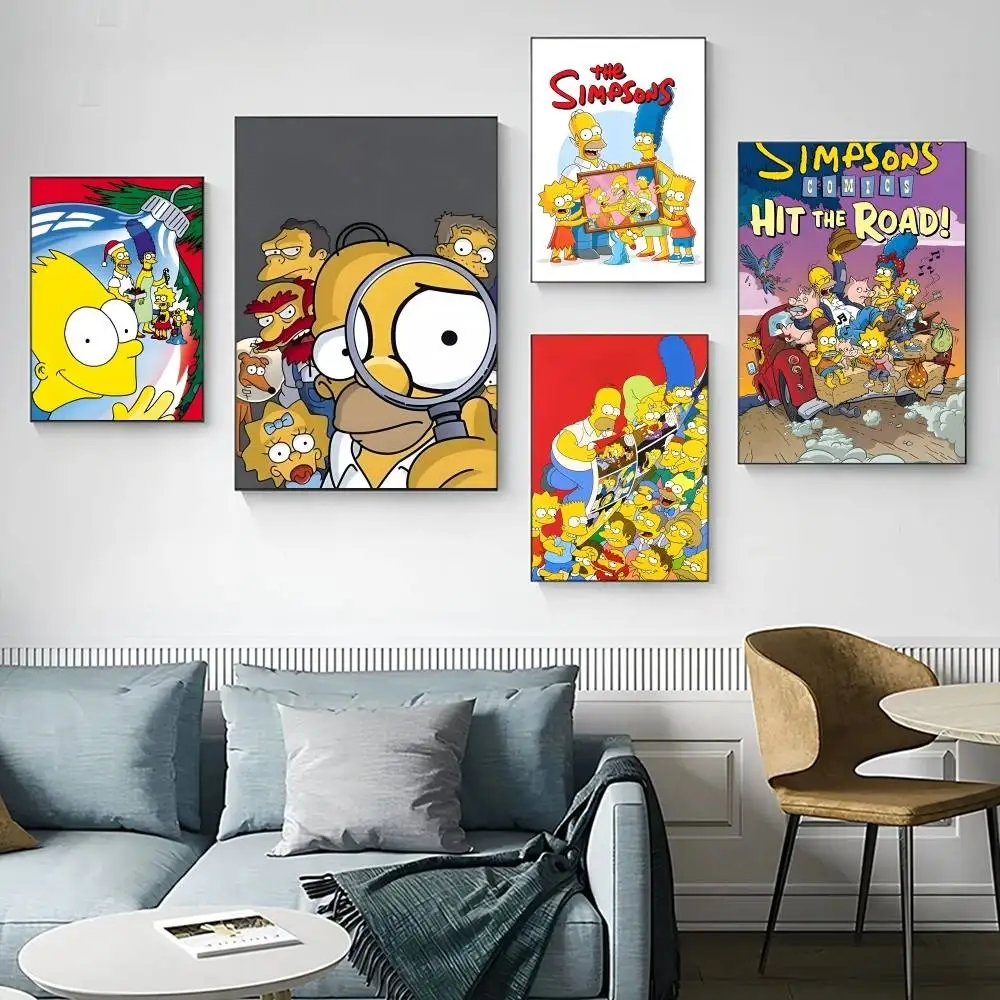 

The Cool S-Simpsons Cartoon Poster Fancy Wall Sticker for Living room bar retro decorative painting room
