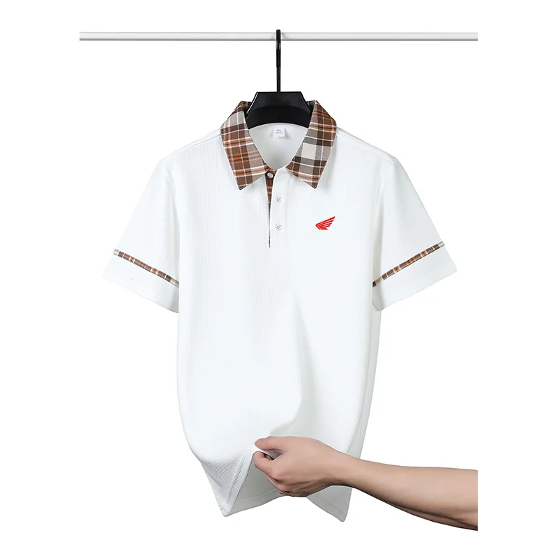 Men's Stylish Casual Short-Sleeved Polo Shirt High-Quality Print Breathable Summer T-Shirt Top for Comfortable Wear