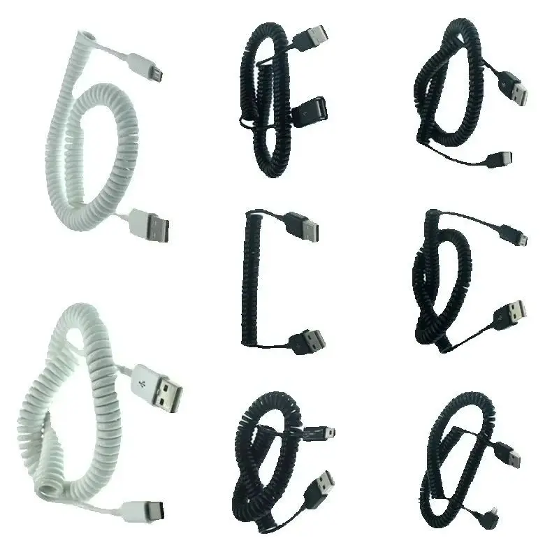 Spring USB Cable Fast Charging 3A Micro Mini to Type C Male/Female Phone Charger Cord for USB C Devices