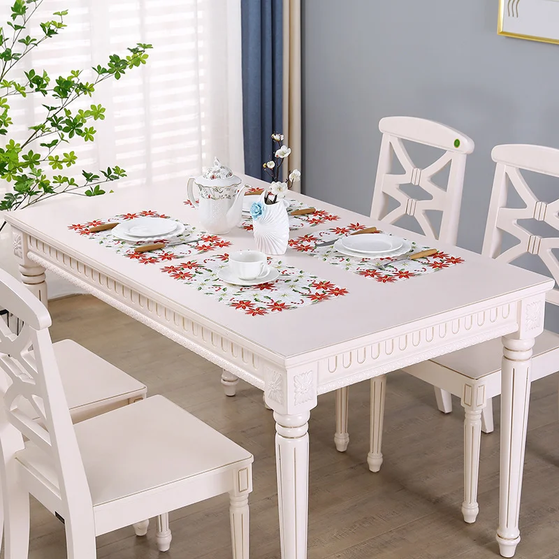 28x43CM 6/4/2/1PCS New Printed Tablecloths Party Picnic Tablecloth Table Decoration Supplie Christmas Embroidered Runners Linens