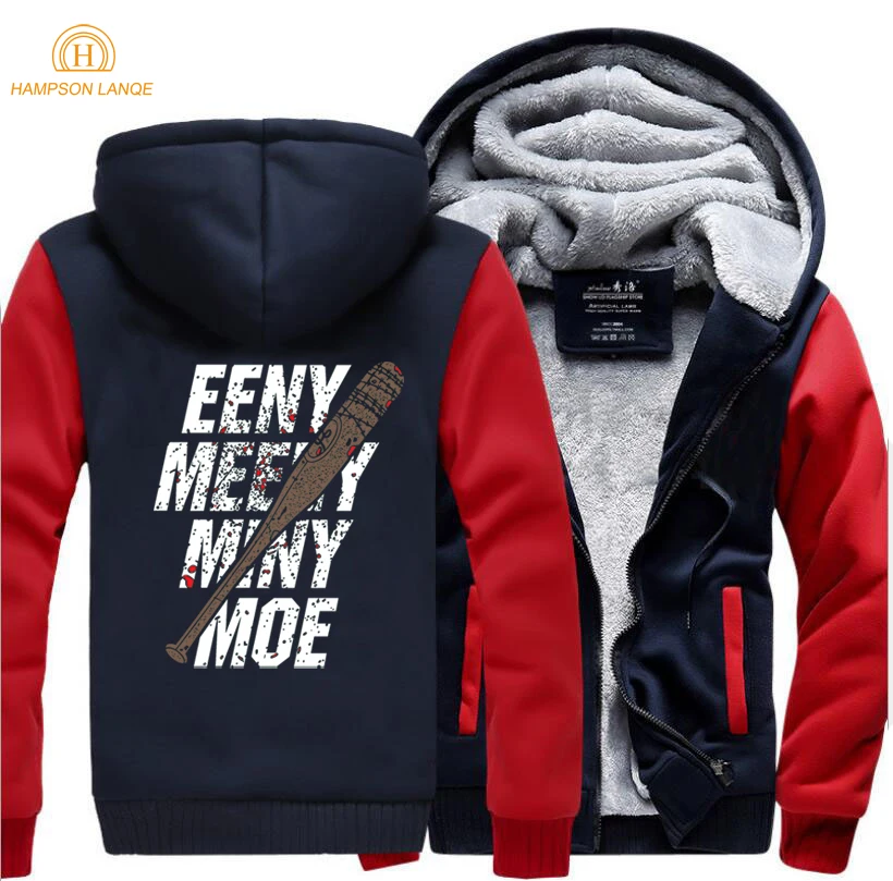 The Walking Dead Eeny Meeny Miny Moe Negan Lucille Zombie Hip Hop Hoodies Men 2023 Spring Winter Sweatshirts Plus Size Jacket