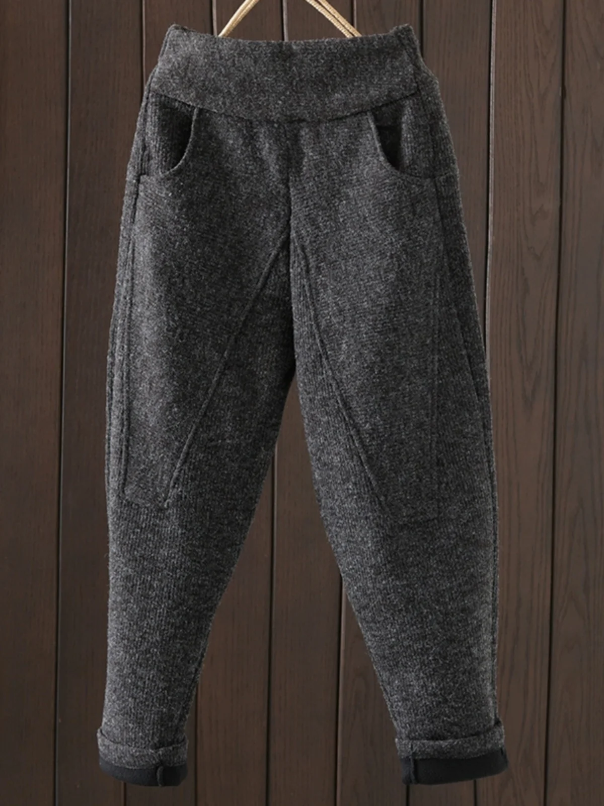 Pantalon de survêtement décontracté en coton pour femme, pantalon Harlan à jambe droite, chaud et amincissant, Long, pour l'automne et l'hiver