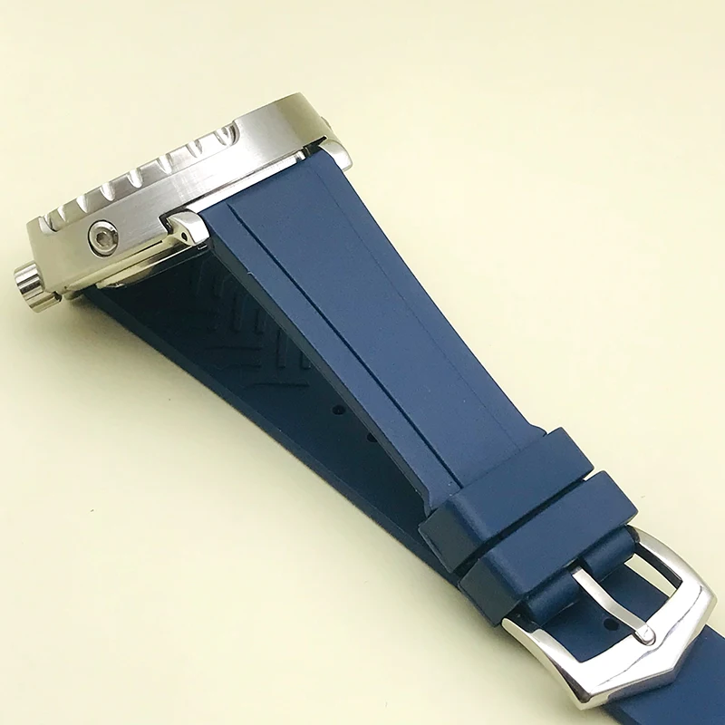 Gelang Jam Tangan Karet 22Mm Tali Biru Cocok untuk Seiko SKX007 SRPD Casing Jam Tangan Tuna Gelang Jam Tangan Olahraga Tali Jam Tangan