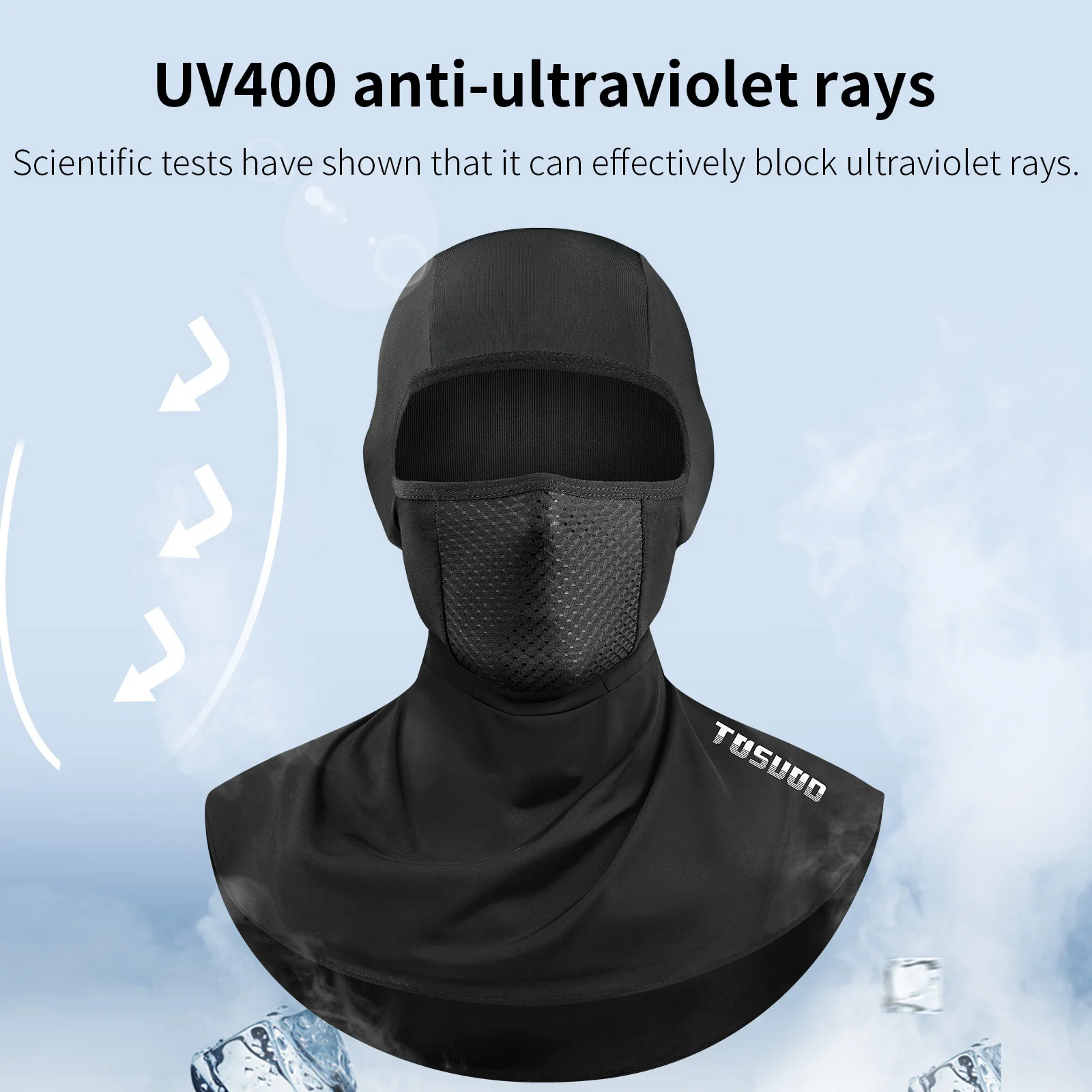 TOSUOD Sommer-Eisseide Sonnenschutz-Fahrradmaske, atmungsaktiv, schnelltrocknend, für Outdoor-Sport, Fahrrad, Motorrad, Kopfbedeckung – Detail 5