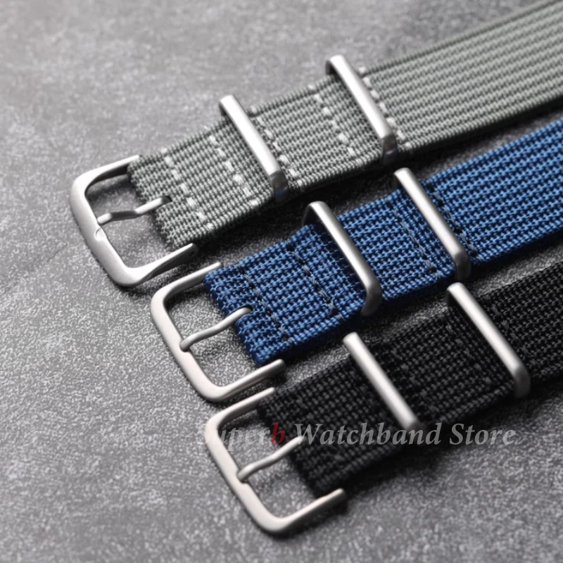 عالية الجودة نايلون 20 مللي متر 22 مللي متر حزام (استيك) ساعة مقاوم للماء حزام ساعة عسكري عادية حزام الساعات الجيش الرياضة استبدال حزام