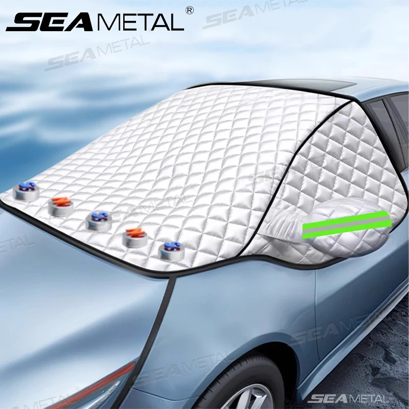 SEAMETAL Magnetic Car Windshield Snow Cover Large Size Thicken Front Window Snow Shield Anti Ice Windproof Exterior Car Cover