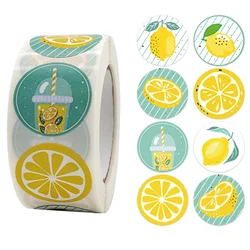 100-500pcs 1 inch 8 Kinds of Design Lemon Stickers Thank You Stickers for Envelope Seals Business Packaging Party Favors Decor