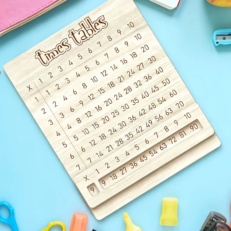 Collection Wooden Boards Featuring Multiplication Tables Combination Boards Educational Tools Versatile Wooden Crafts Ideal 2D
