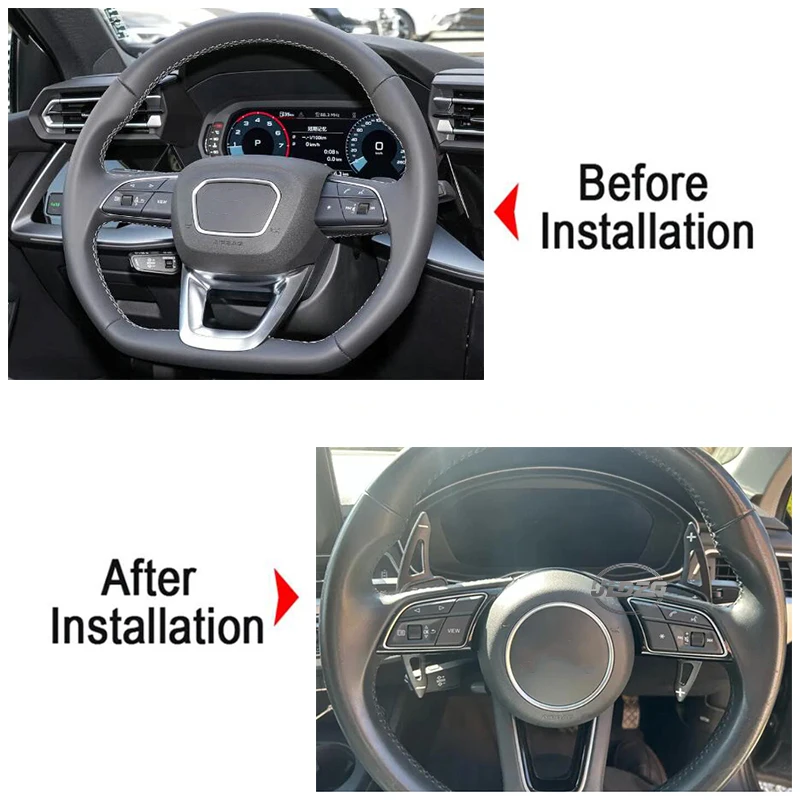 Aluminium-Lenkrad-Schaltwippen-Verlängerung für Audi 2019+ A1 A6(C8) A7 A8 S6 S7, 2020+ A4/S4 (B9) S8 S4 2021+ A3 8Y 2021+ – Detail 2