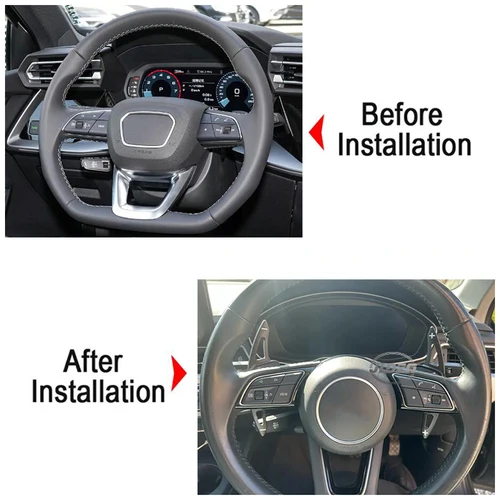 Imagen 2 del producto Extensión de palanca de cambios de paleta de volante de aluminio para Audi 2019+ A1 A6(C8) A7 A8 S6 S7,2020+ A4/S4 (B9) S8 S4,2021+A3(Tipo 8Y)