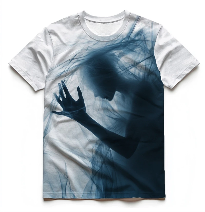 

Fun Trapped Pattern Men's T-shirt Summer Fashion Short Sleeve 3D Printed Round Neck Polyester T-shirt Fashion Street T-shirt