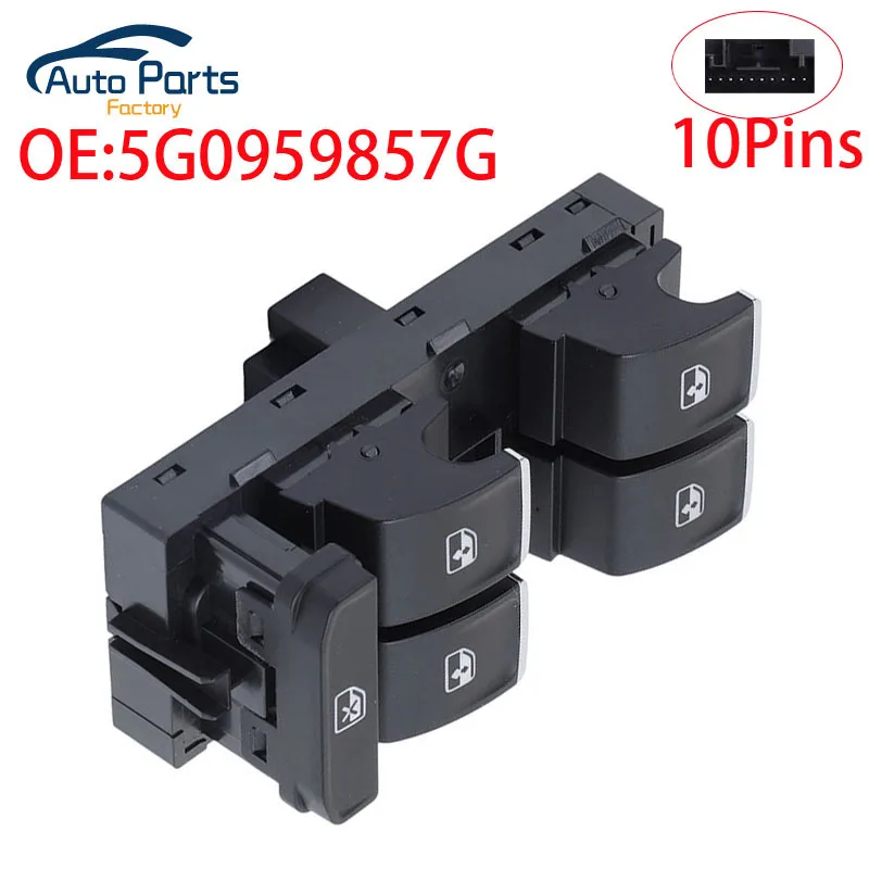 Nuevo interruptor de elevalunas eléctrico 5G0959857G para Audi A1, Volkswagen VW Polo, Derby, Vento, T-Cross, Seat Ateca, León