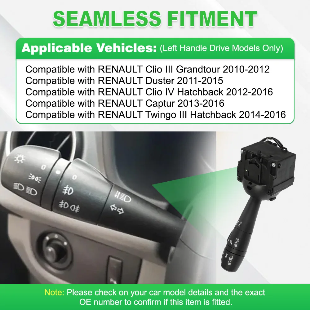 

8201167981, 255405005R Turn Signal Head Light Switch Stalk Steering Column Switch For RENAULT Clio Duster Clio Captur Twingo