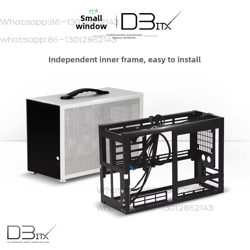 D3 aluminum alloy middle tower box small ITX 280 water-cooled plug directly compatible with ATX power supply