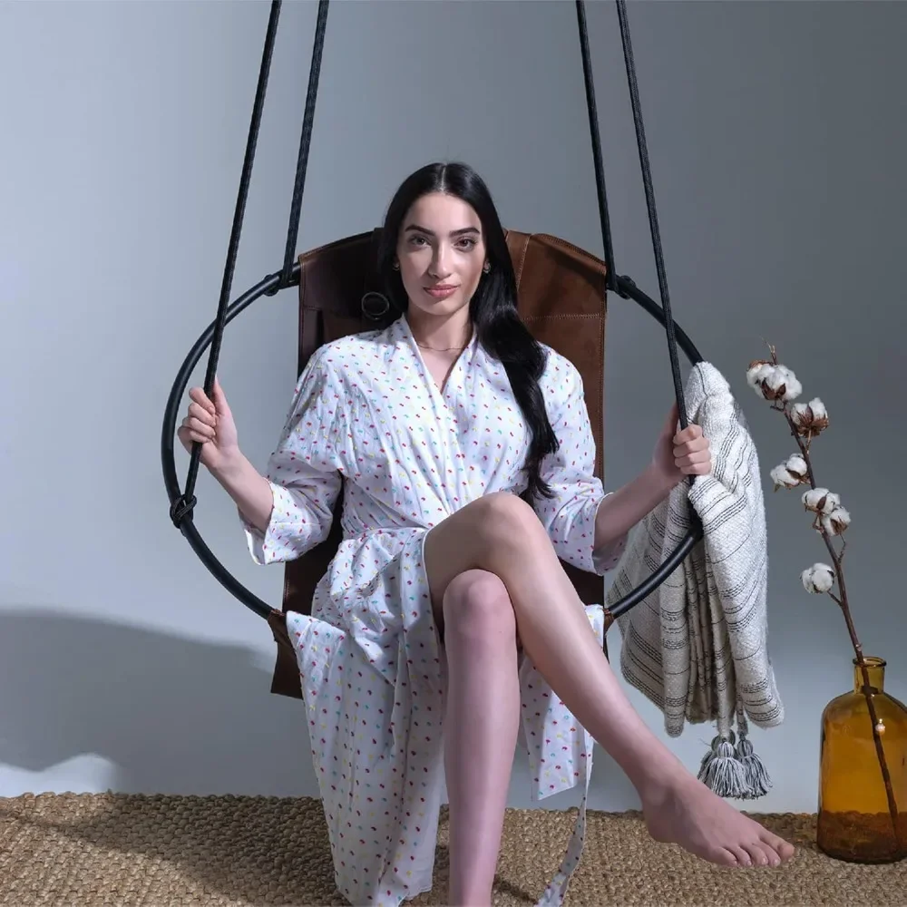 

Hanging Egg Chair - Handmade Scandinavian Style Hammock Swing Chair, Hanging Chair for Bedroom, Indoor & Outdoor Patio Swing