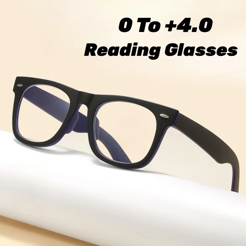 

Large Frame Square Studded High-Quality Presbyopia Glasses Fashionable Trendy Blue Light Blocking Reading Glasses Unisex Goggles