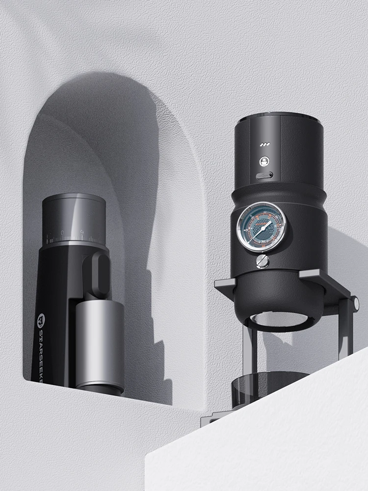 STARSEEKER EDGE Mini Tragbare Elektrische Kaffeemühle 38mm Kegelmahlwerk Stufenlos Einstellbar Typ-C für Zuhause Outdoor Reisen