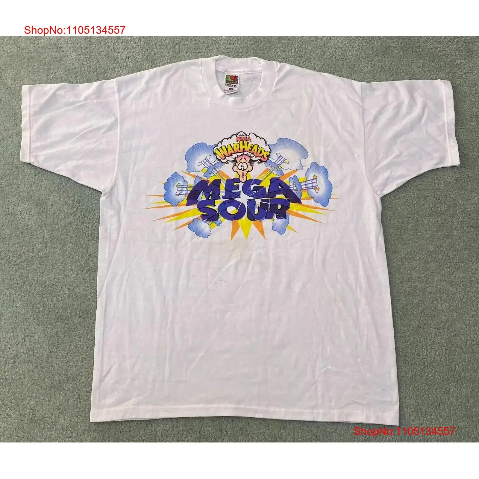 

Винтажная оригинальная футболка MEGA WARHEADS Candy SOUR 1990-х годов, размер XL, винтажная стильная дышащая удобная мягкая футболка унисекс