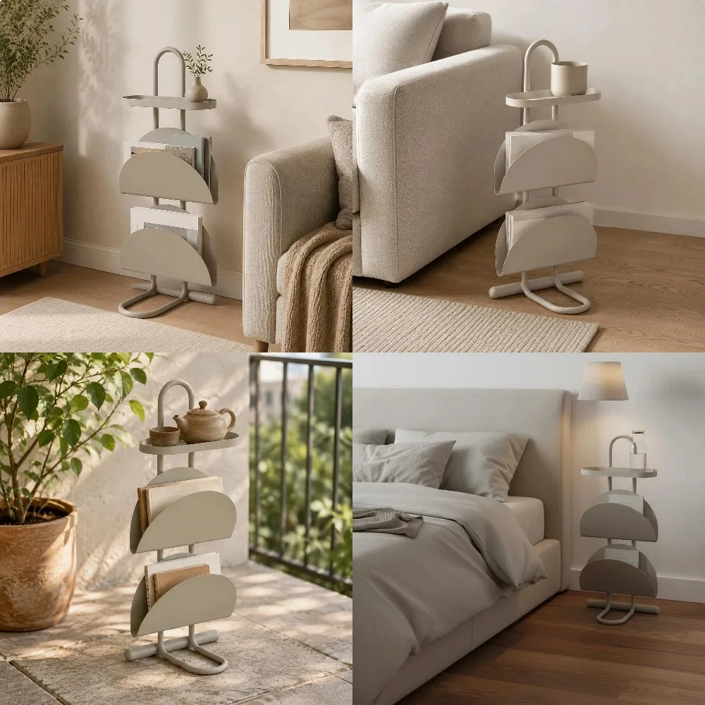 Magazine Rack Table Easy to Move Sofa Side Storage Table Bedside Shelf Stand Modern Design Home Furniture for Living Room