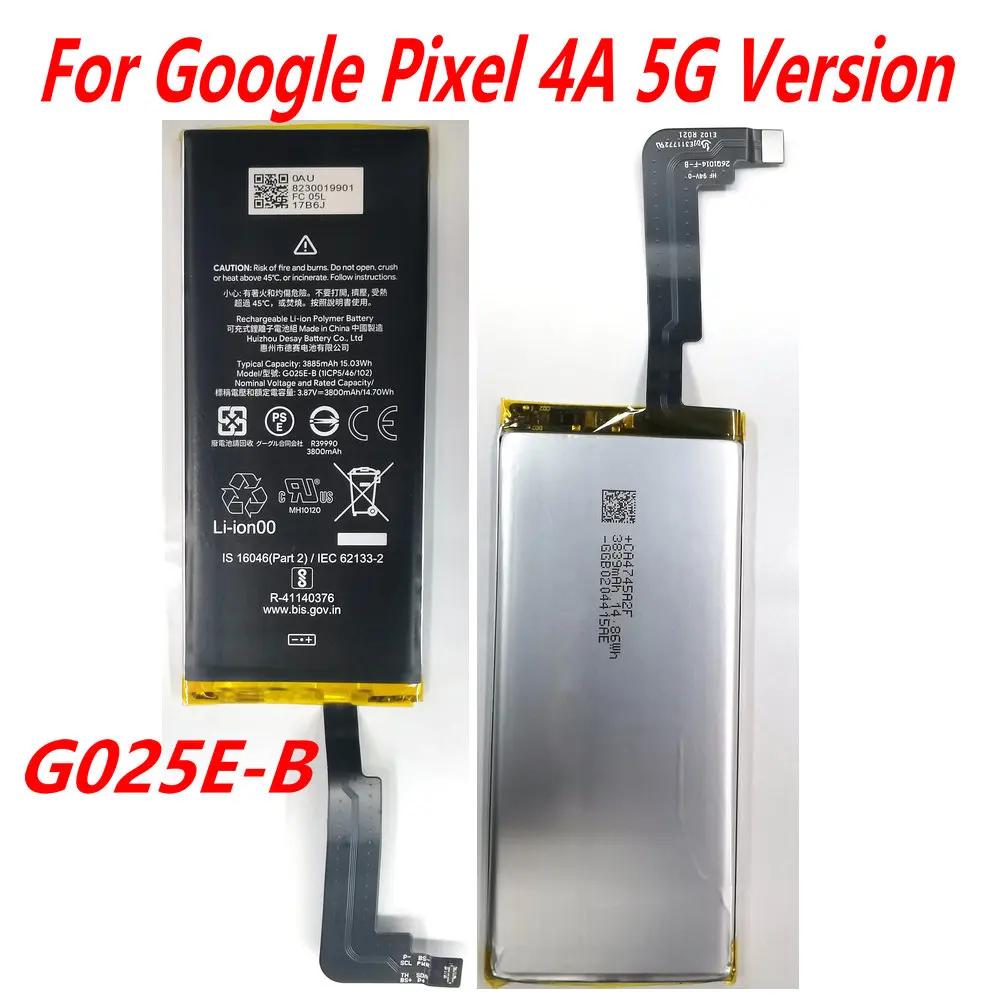 

G025E-B Replacement Battery For Google Pixel 4A 5G Version Mobile Phone 3.87V 3800mAh