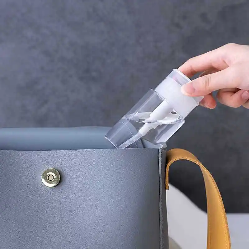 100/150/180/ML مسمار البولندية إعادة الملء الصحافة مضخة زجاجات فارغة واضح نظيفة مزيل الضغط زجاجة السائل الحاويات ماكياج أداة