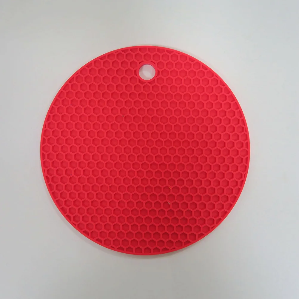 Silicone Insulation Mat Round Honeycomb Pot Holder Non-slip Heat-resistant Place Mat for Pot Pan Bowl Cup(Random Color)