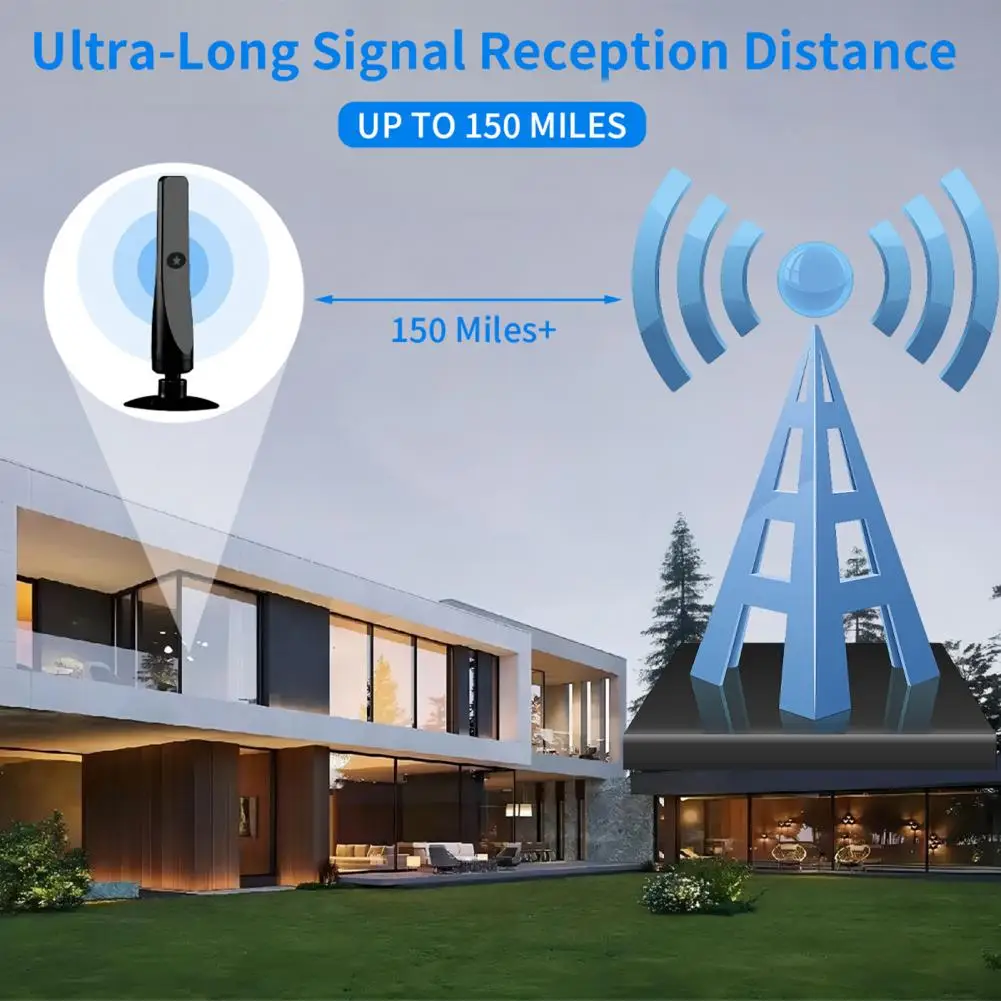 Tv Antenna High Gain Indoor Digital Antenna Amplified Signal Booster for Wide Range Hdtv Reception Home Tv Aerial Solution