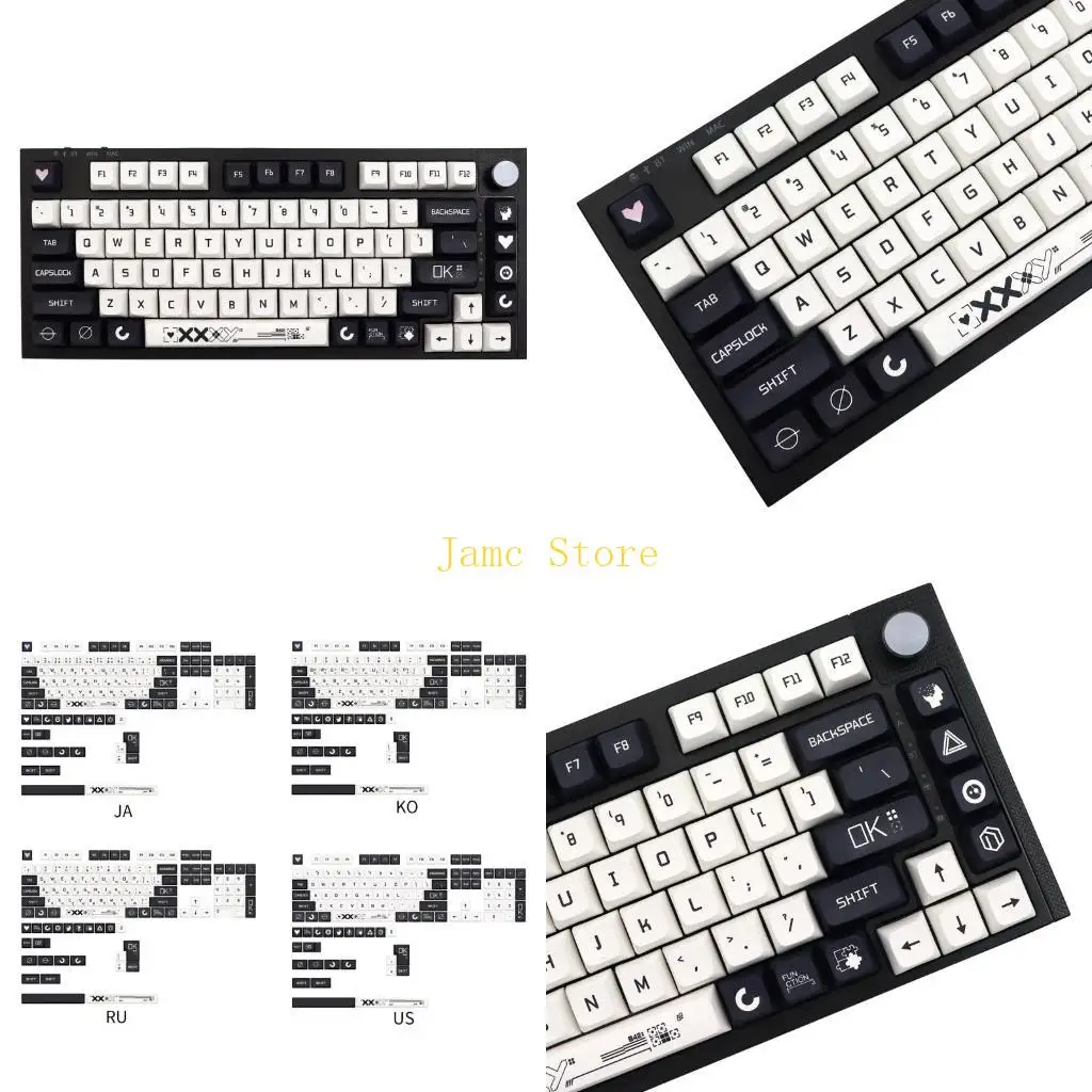 

LX0B Thick PBT Keycaps 128pcs Dye Sublimation Keycap Set XDA CSgo Profile for Mechanical Keyboard MultiLanguages
