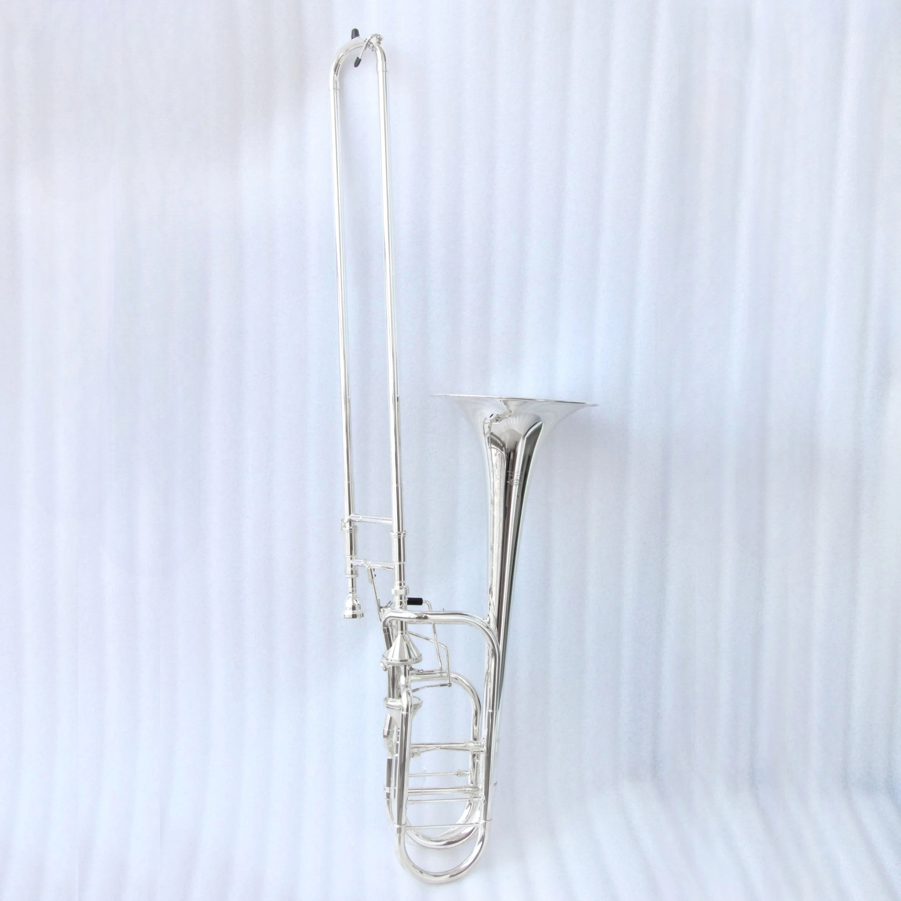 Focustyle FTB-780S Professional Bass Trombone 14.2mm Bore 241mm Bell Bb/F/Gb/D Tones Silver Plated Yellow Brass Made In China