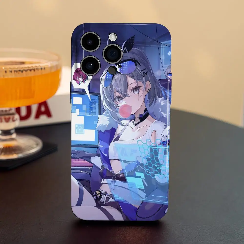 Чехол для телефона Honkai Star Rail Silver Wolf для iPhone 17, 16, 15, 14, 13, 12, Pro Max Plus, глянцевый HD, с тонкими отверстиями, жидкая пленка, мягкий корпус