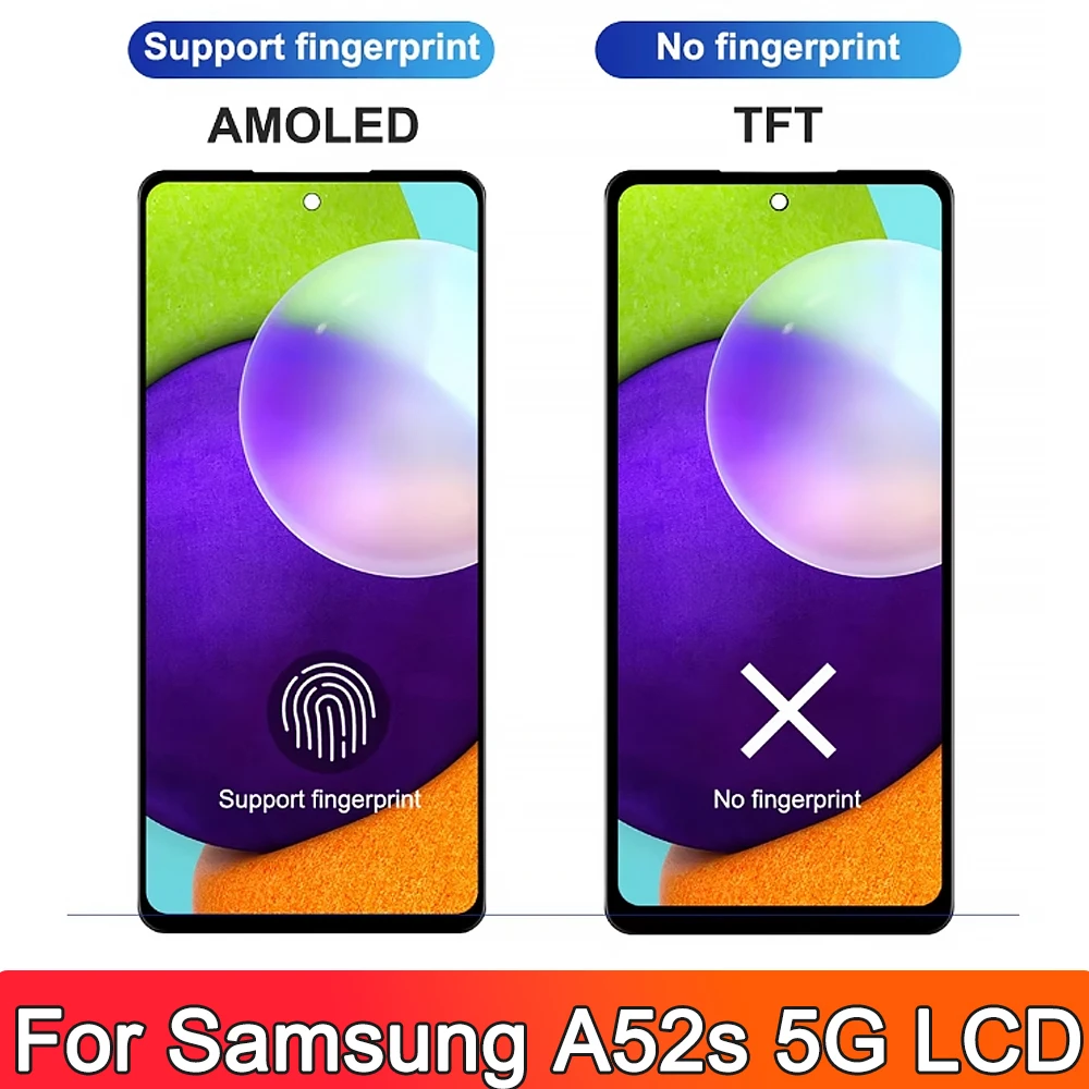 TFT A52S 5G Display Screen Assembly for Samsung Galaxy A52s 5G A528B A528B/DS A528N Lcd Display Digital Touch Screen Replacement