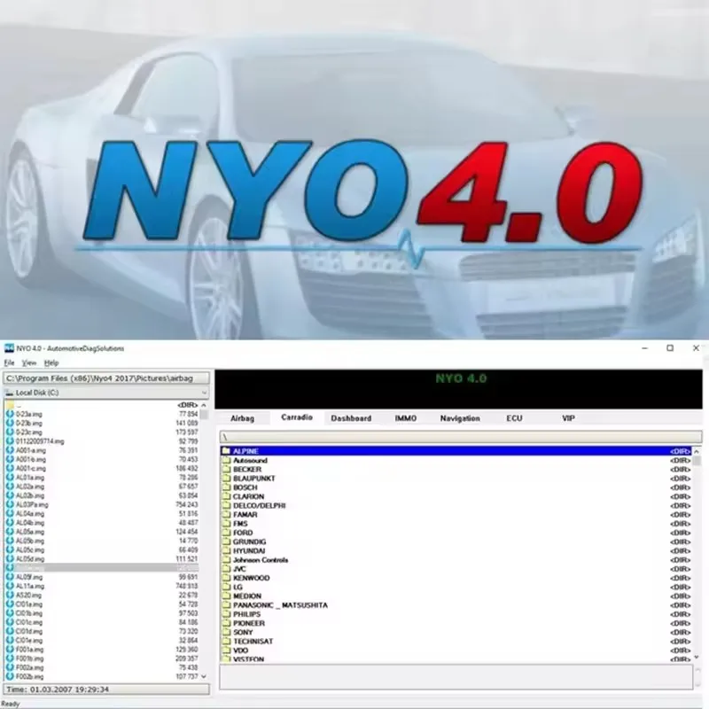 Nuovo scanner NYO 4.0 obd2 Versione 2017 Base dati completa Airbag + Caradio + Cruscotto + IMMO + Navigazione Software di riparazione dati automatici Autoradio