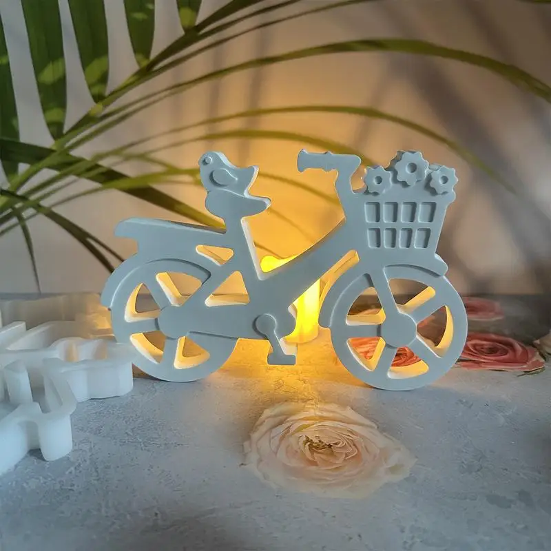 Bike Silicone Mold Bicycle Chocolate Fondant Mold 3D Mini Bike With Basket Mould Non-stick DIY Necklace Key Chain Mould