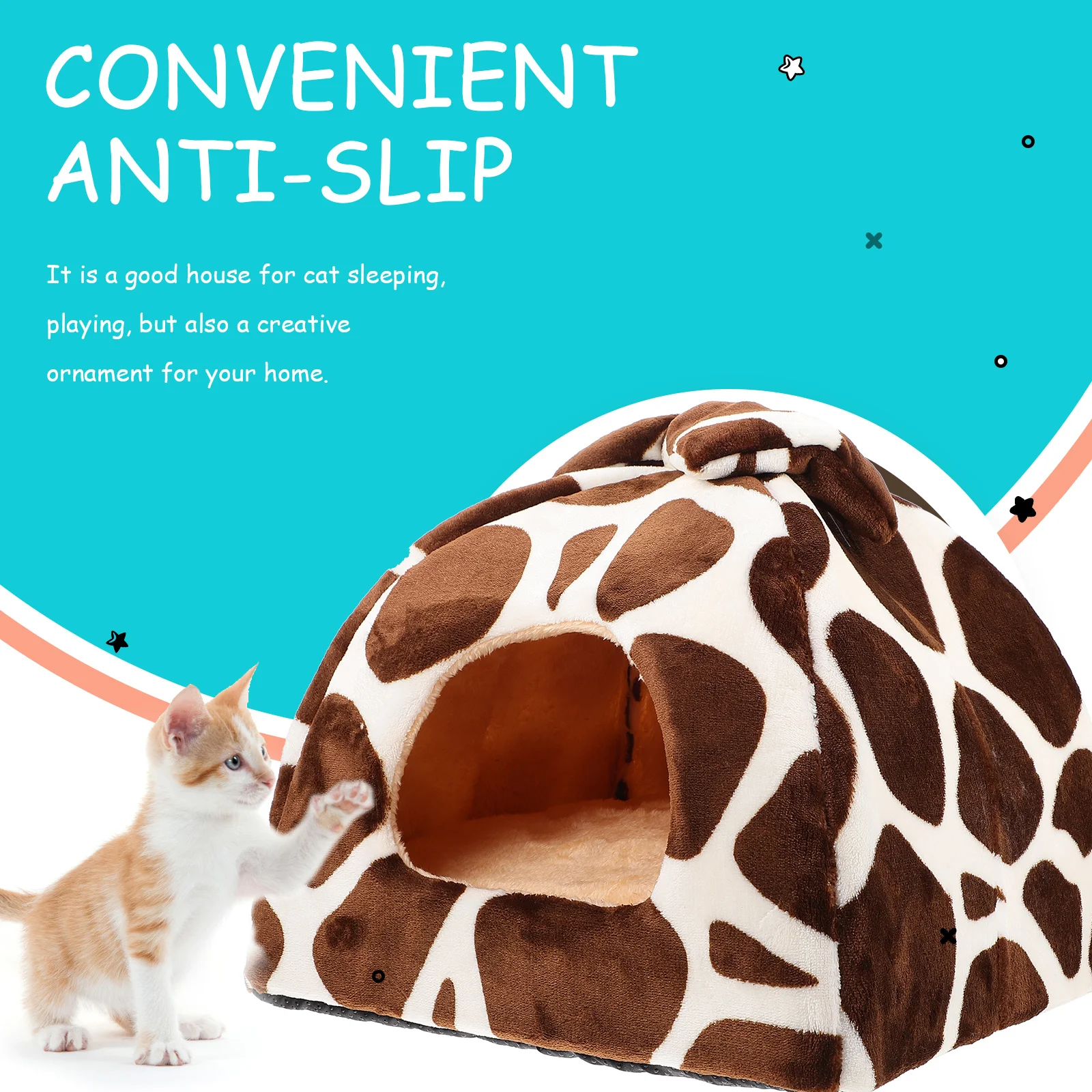 

Pet Nest Mongolian Yurt Shape Premium Lint Material Warm for Hamster Small Dog Hedgehog Puppy Easy Carry Durable Use