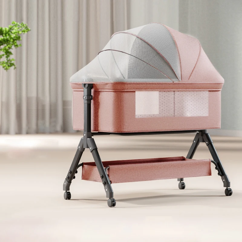 

Baby Bassinet,Baby Cradle,Rocking Bassinet for Baby,Newborn Bassinet,Baby Bassinet with Storage Basket,Mesh Side Baby Bassinet