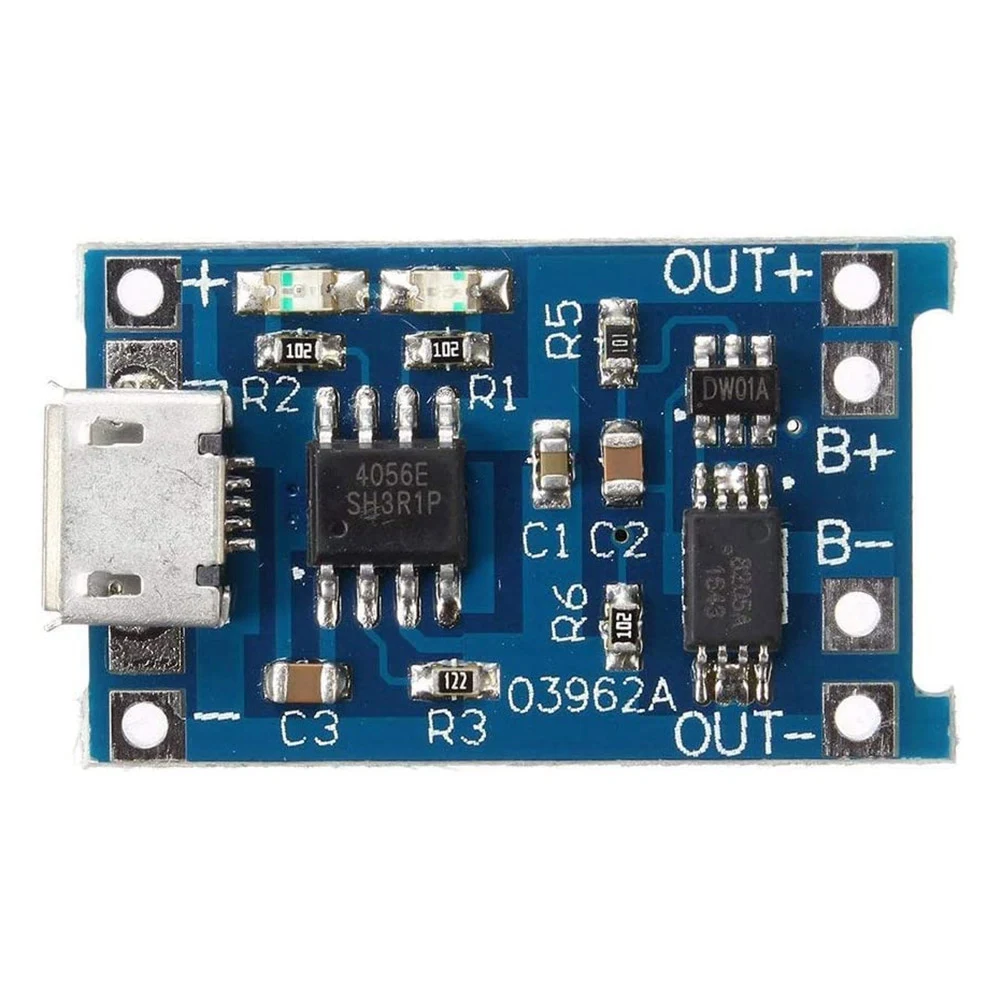 

-A25M 10Pcs 5V 1A 18650 Lithium Battery Charging Board TP4056 Lithium Battery Charging Board Micro-USB Charge Module Protect