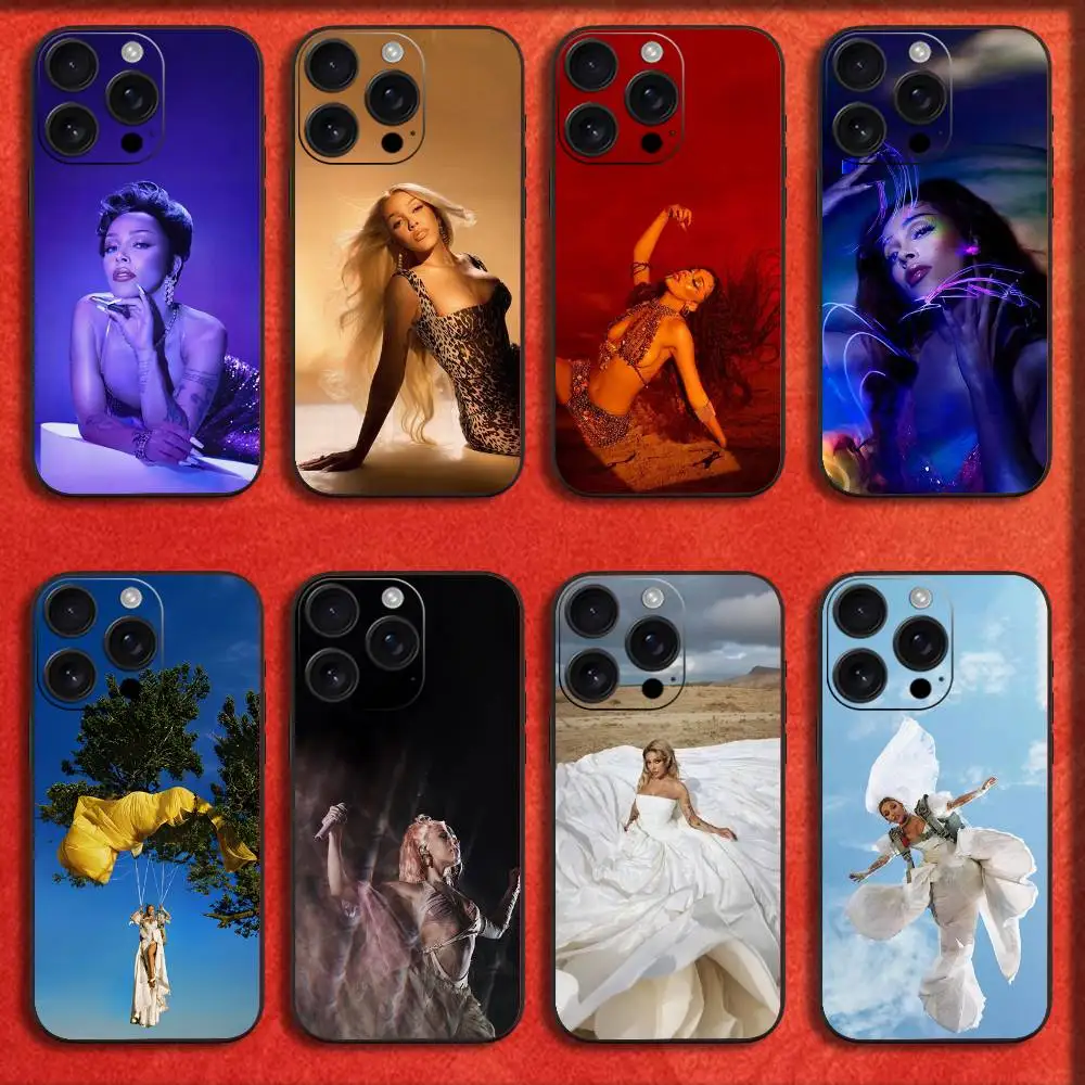 

D-Doja Singer C-Cat Phone Case For iPhone 17,16,15,14,13,12,11,Pro,Max,Plus,E,SE4,Air,Mini Black Cover